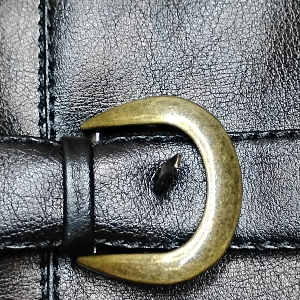 David Tate women’s stallion black polyurethane, tall boot buckle side zip healed - Picture 15 of 15